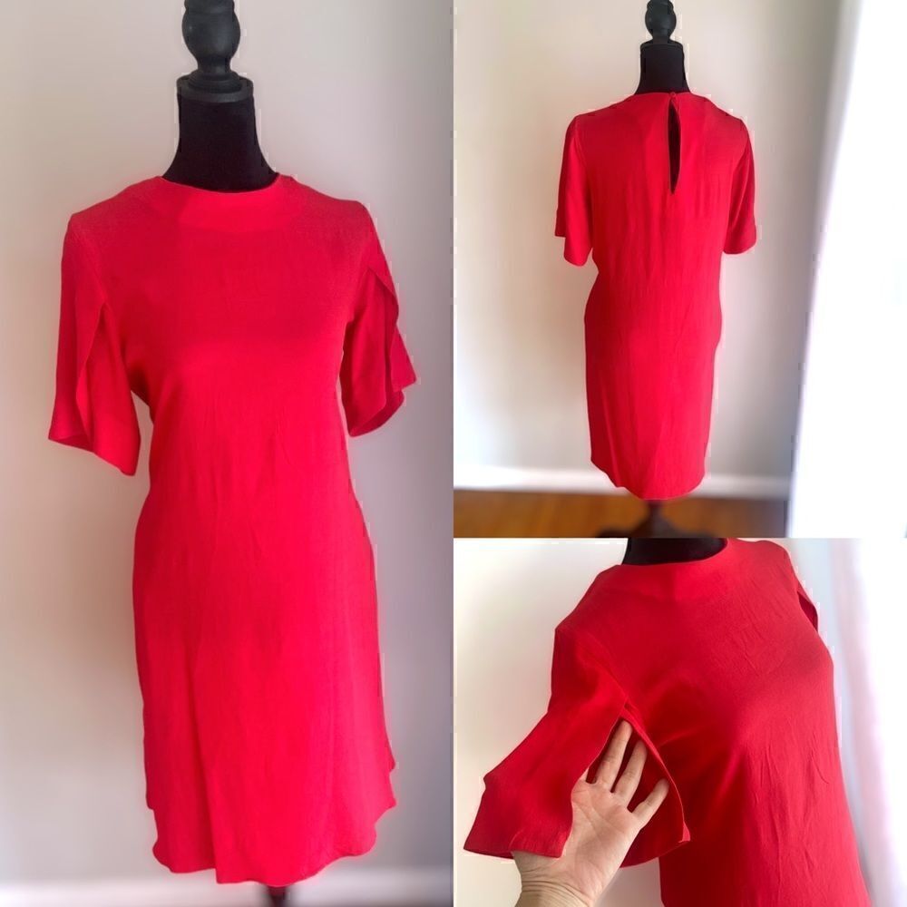 Anthropologie & OTHER STORIES Red mini Swing Babydoll dress size  4